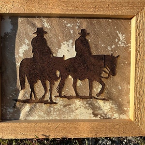 Oeuvres d&#39;art en cuir de vachette western cowboys errants *livraison gratuite*