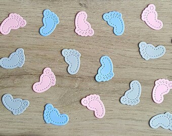 100 Baby Feet Confetti / Die Cuts / for Baby shower / Table Decor