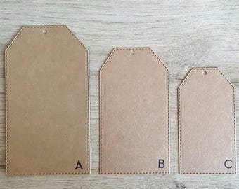 50 Stitched Tags / Blank Kraft Tags / Gift Tags / Thank you Tags / Price Tags / Luggage Tags / Drink Tags / Wedding Tags / Birthday Tags