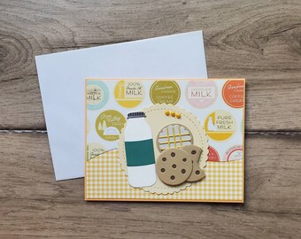 Milk & Cookies Card / Christmas Gingerbread Card / Baker Pastry Card / Tea Time Card / Congrats Holiday Card / Blank Card