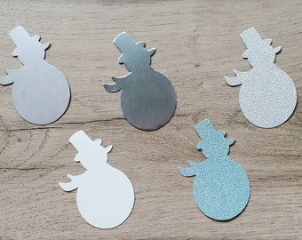 30 Glitter Snowman Die Cuts / Glitter Punches / Glitzy Tags / Gift Tags / Christmas Decorations / Favor Tags / Scrapbooking Embellishments