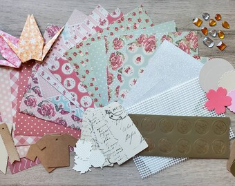 45 Assorted Vintage Scrapbook Pieces /6 x 6 - 12 sheets/Scrap Bundle/Paper Pack /Destash/Mixed Grab Bag/Collage Bullet junk Journal DIY Tags