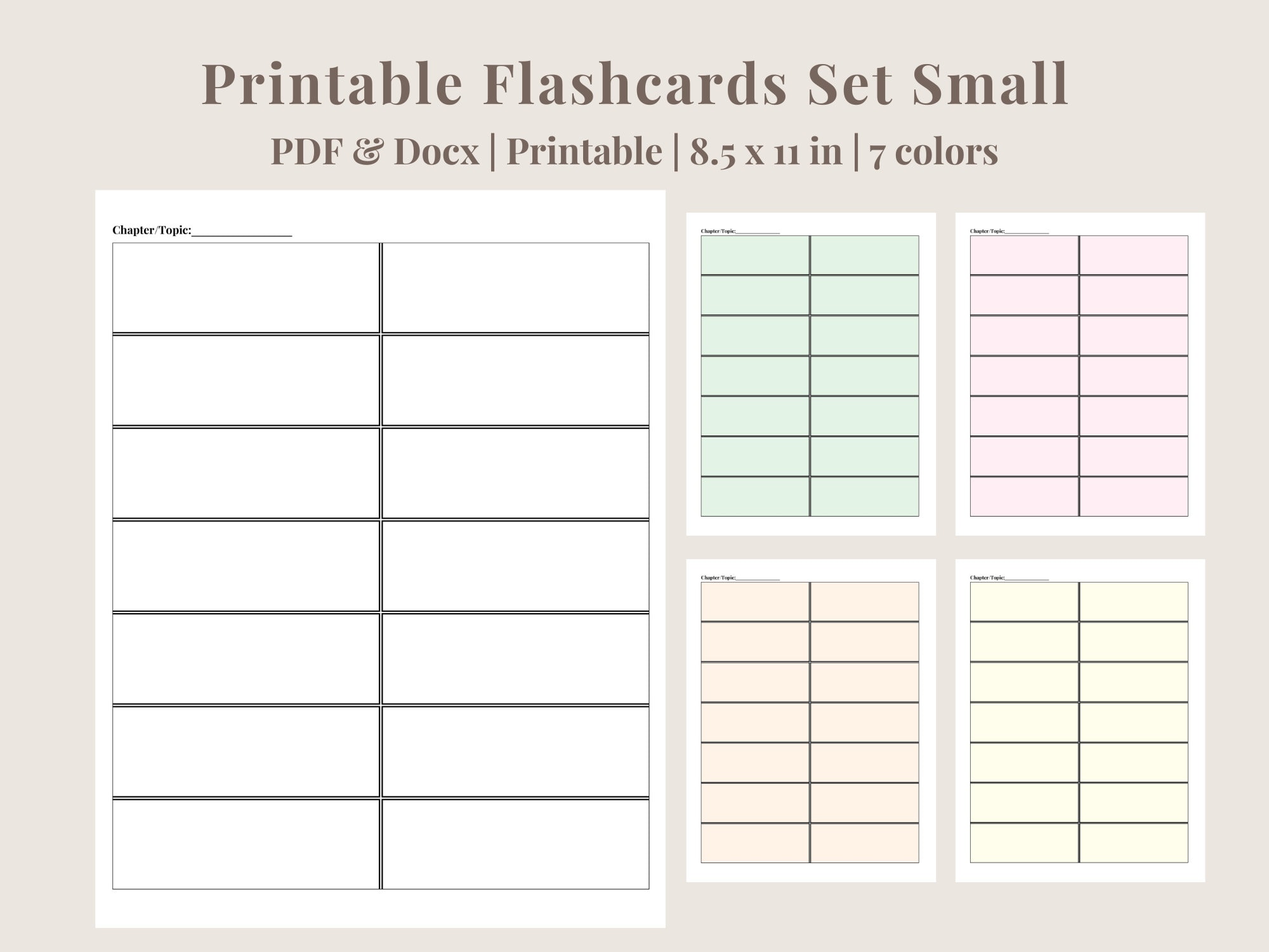 Printable Flash Cards Editable Flash Cards 7 Blank Etsy Australia