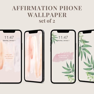 Motivational Affirmation Phone Wallpaper Set of 2 | Positive Self-Affirmation Wallpaper | Digital Phone Wallpaper Quote | Digital Download
