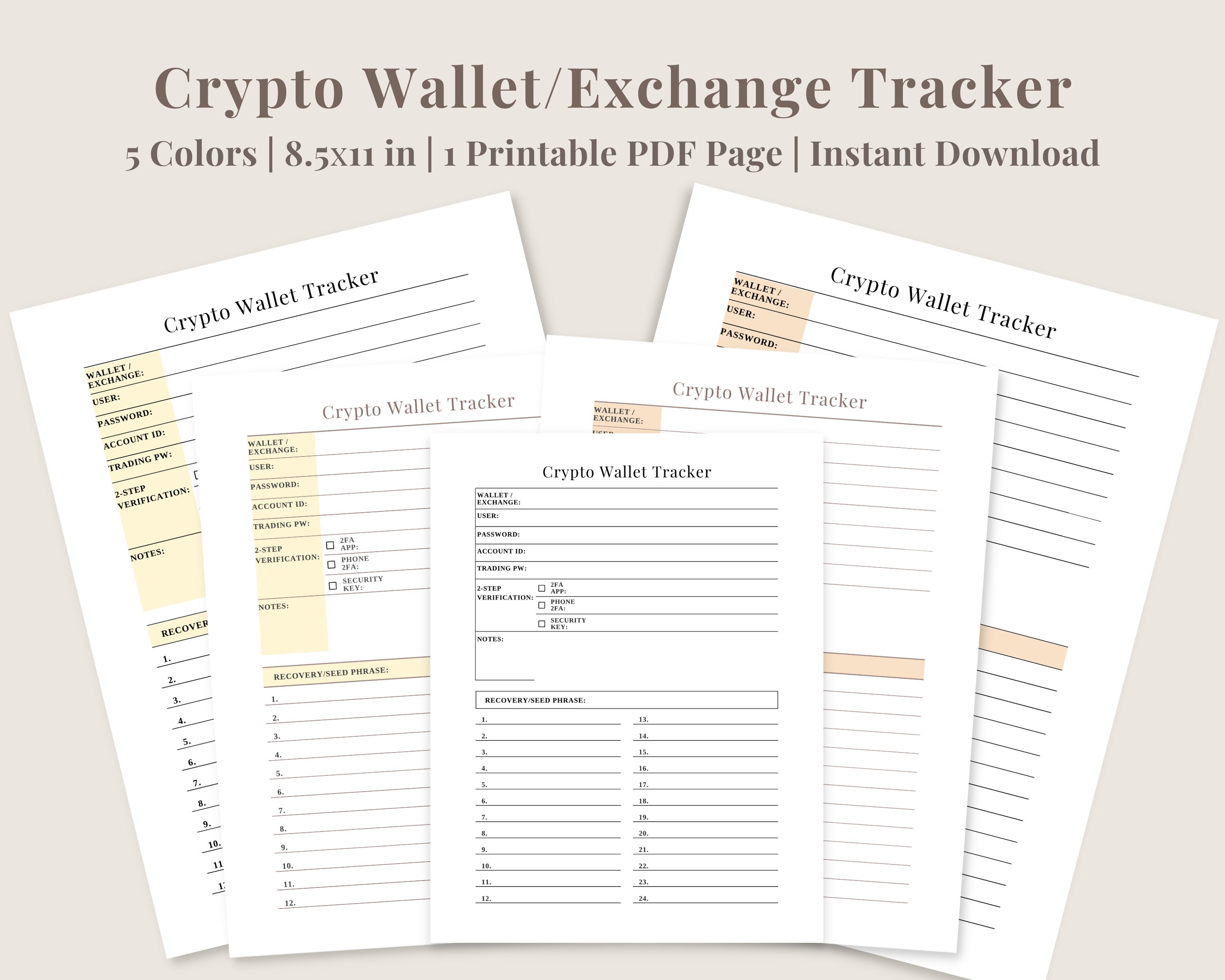 Crypto Password Tracker - Etsy