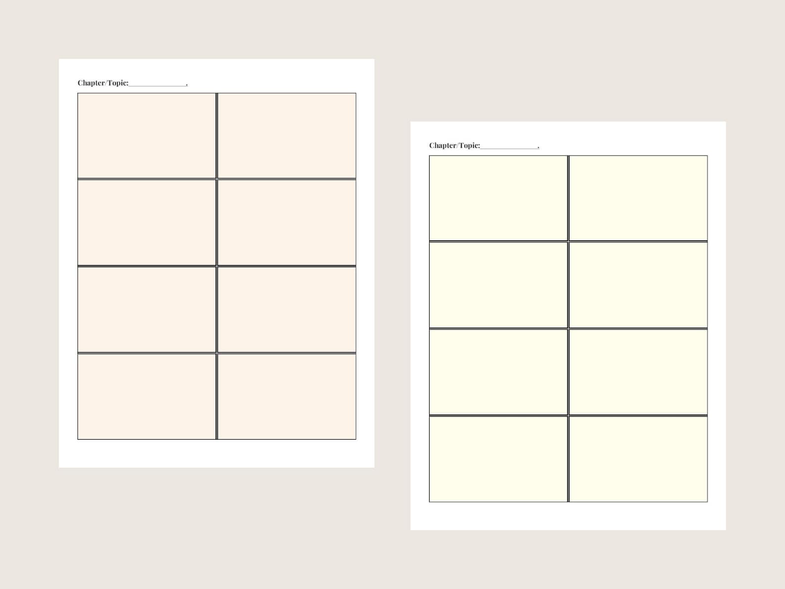 Printable Flashcards Editable Flashcards 4 Blank Flashcards per