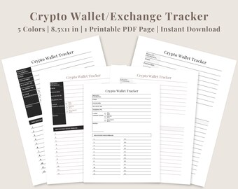 Crypto Wallet Tracker | Printable Seed Phrase Tracker | Cryptocurrency Exchange Tracker | NFT Wallet Tracker | Digital Download