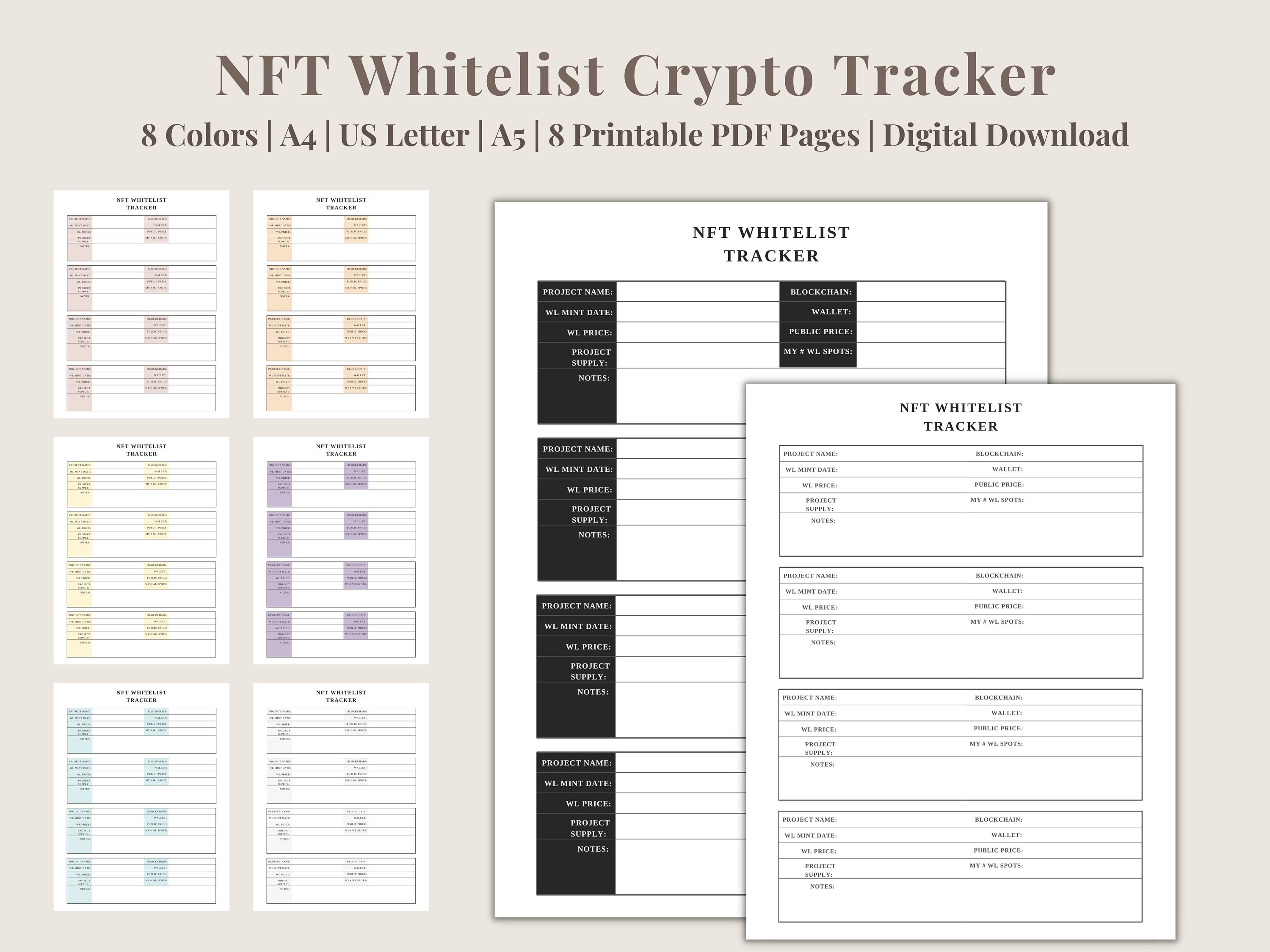 NFT Whitelist Tracker | NFT Planner | Crypto Investment Tracker | NFT  Tracker | Digital Download - Etsy