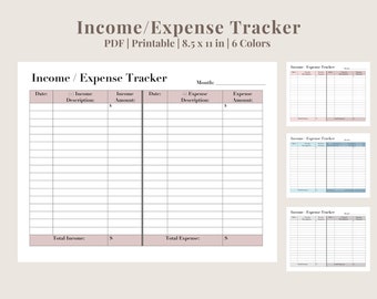 Expense Tracker Printable | Spending Log  | Budget  Planner | Expense Log | Financial Planner Printable | Instant Download
