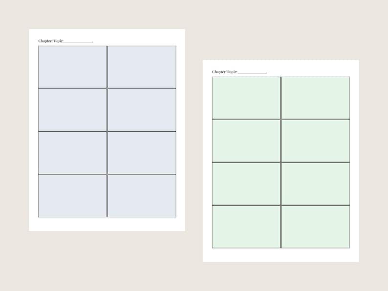 Printable Flashcards Editable Flashcards 4 Blank Flashcards per Page 7