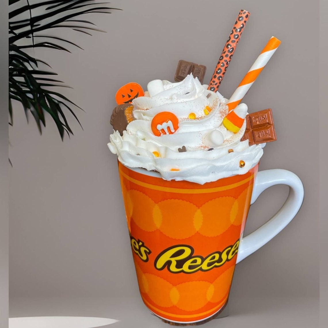 Reeses Chocolate Fake Topper and Mug Hot Chocolate Mug Etsy