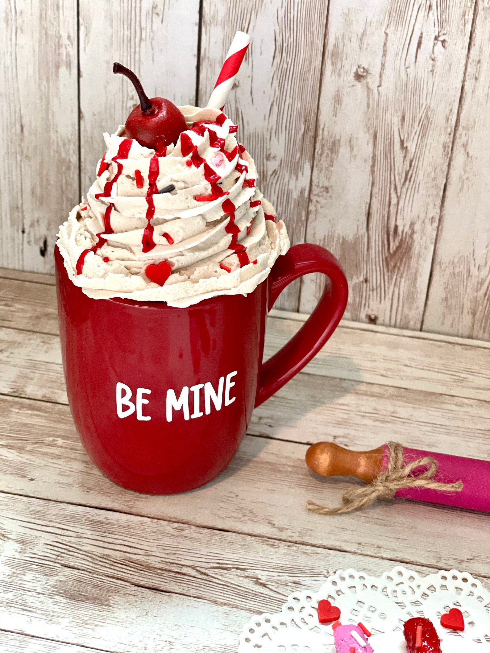 Valentines Faux Pretzel Sticks Rods Fake Whipped Cream Valentines ...
