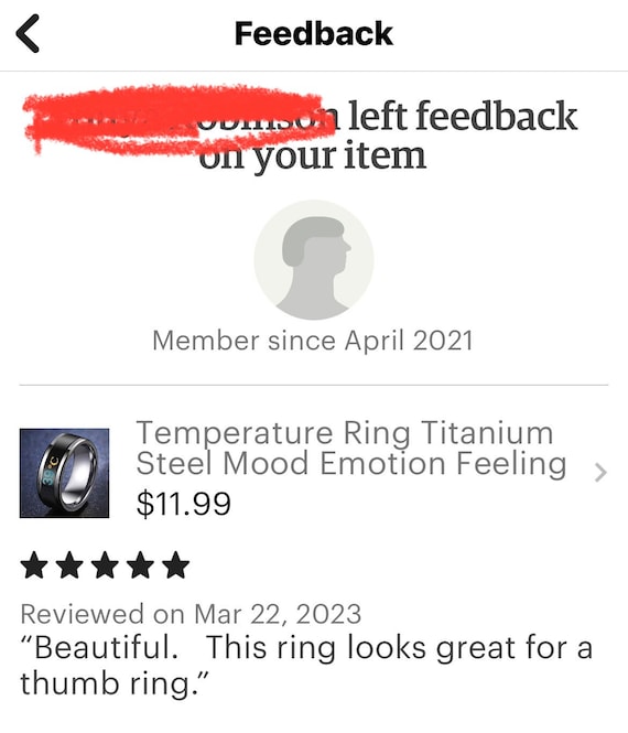Temperature ring sale titanium steel