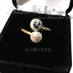 14K GOLD CREMATION Ring Pet Cremation Ashes Ring Solid Gold Holds 2 Sets Pet Ashes Pet Loss Ring Pet Cremation Jewelry Dog Loss Cat Loss