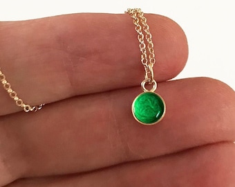 14K Gold Filled Pet Ashes Pendant: Tiny Cremation Memorial Necklace