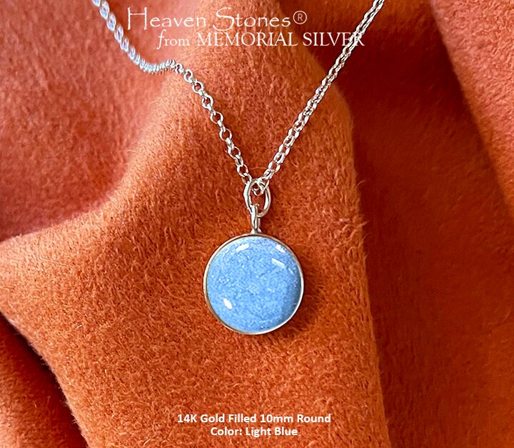 10mm 14K GOLD FILLED CREMATION Ashes Pendant Small Gold Pet Cremation