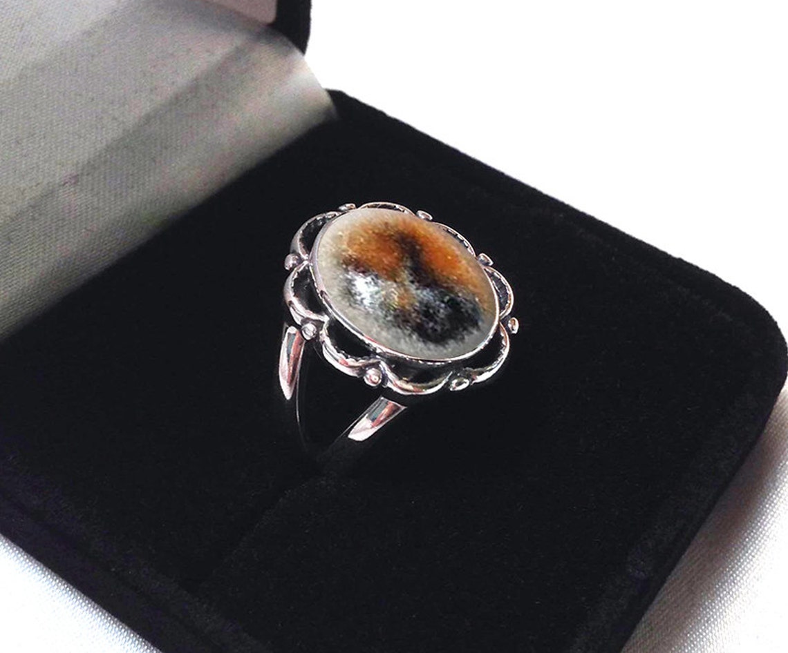 PET CREMATION ASHES Ring 925 Sterling Silver Pet Loss Etsy