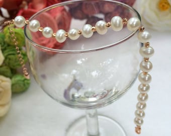 Bracelet en perle, bracelet de perles Ivoire, véritable perle bracelet, chaque bracelet de jour, les mariages bracelet, bracelet demoiselle d’honneur de bijoux de mariée bijoux
