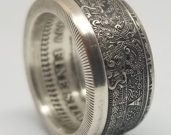 Aztec Calendar .999 Silver Coin Ring
