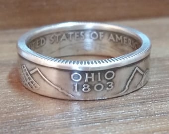 Anillo de cuarto de estado de plata