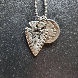 Silver Arrowhead w/ Buffalo Nickel
