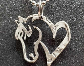 Love and Horses Silver Pendant