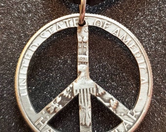 Peace Sign Silver Pendant