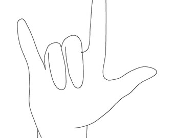 I Love You Sign Language Machine Embroidery Design, I Love You ...