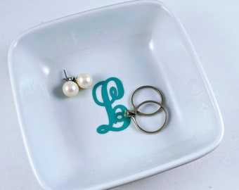 Monogrammed trinket dish, personalized ring dish, graduation gift, engagement gift, Bridesmaid gift trinket bowl ring bowl