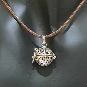 Pregnancy Harmony Ball Pendant, 16mm Silver Angel Caller, Bali Chime Necklace, Maternity Gift, llamadores de angeles