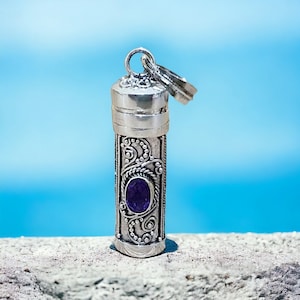 Silver Keepsake Locket Necklace | Tiny Treasure Vial | Remembrance Gift | Memories Pendant