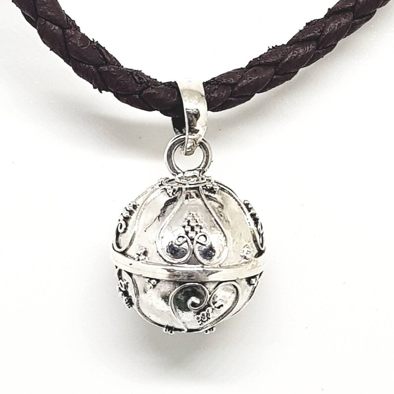 14 Mm Bali Silver Harmony Ball Pendant