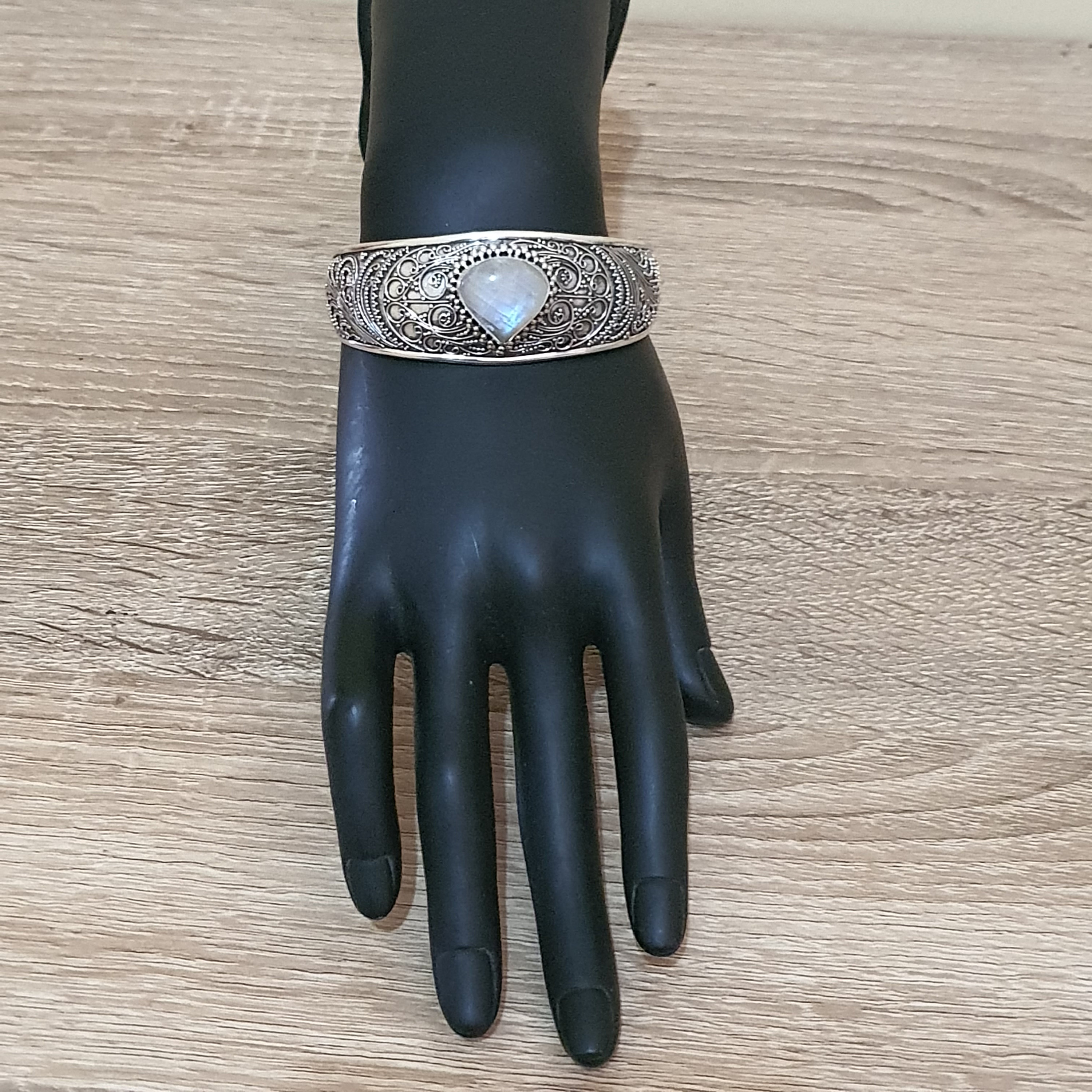 Bracelet Vintage En Argent 925 Maille Bali - Longueur 19 Cm, Bijou Ethnique Indonésien