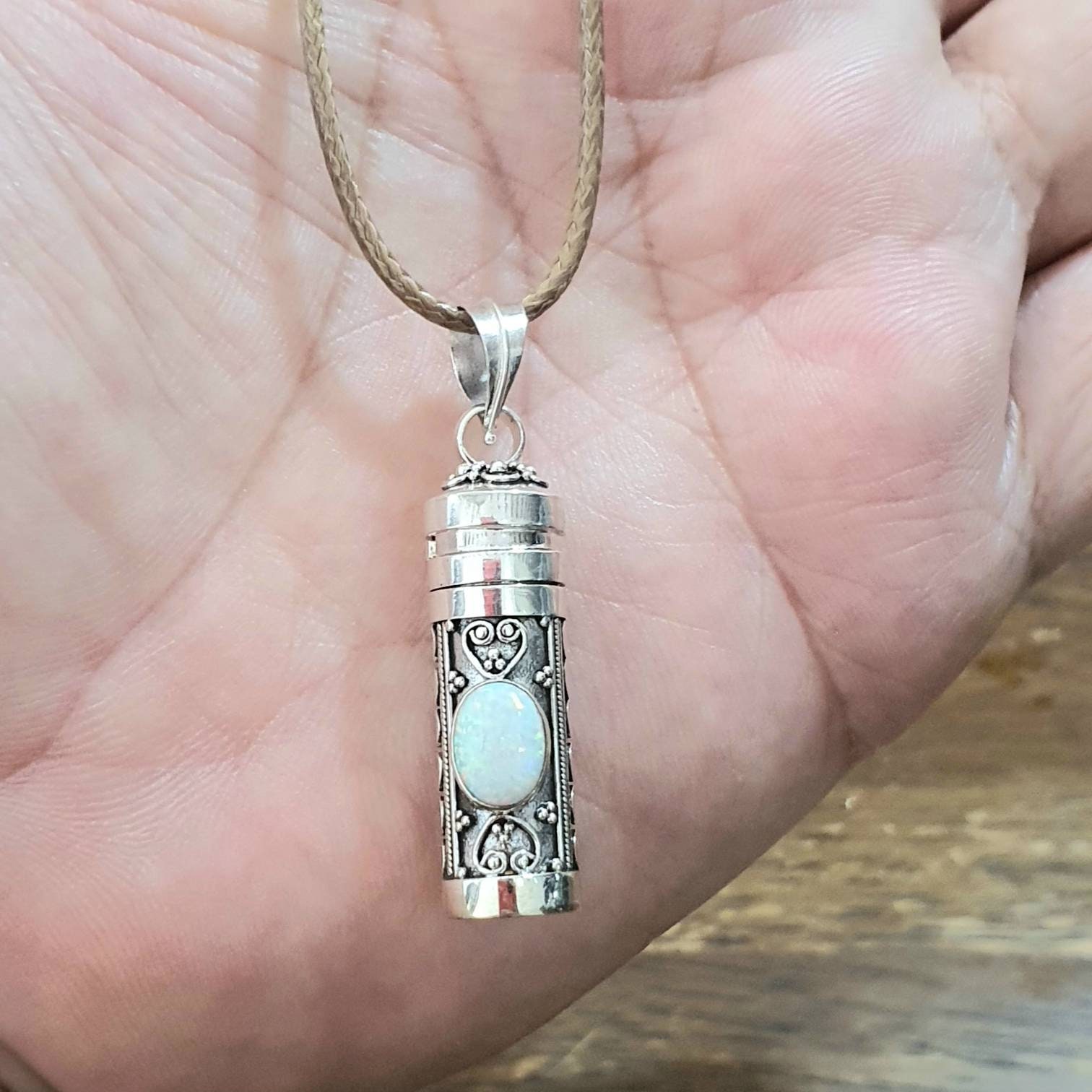 Prayer Box Pendant Pillbox Necklace 
