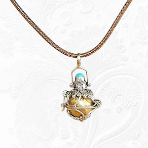 Pregnancy Angel Caller Necklace | 925 Silver Chiming Ball | Prenatal Bonding Pendant | Baby Shower Gift | Harmony Ball for Mom and Baby