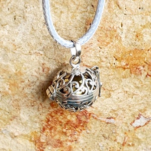 Pregnancy Necklace, Bali Harmony Ball, Silver angel caller necklace, angel caller silver, pregnancy gift to wife