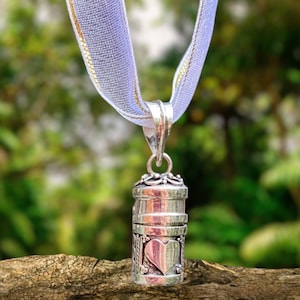 Sterling Silver Prayer Box Necklace Keep Your Treasures Close to Your Heart, Delicate Keepsake Jewelry Heart Ornament Prayer Box Pendant