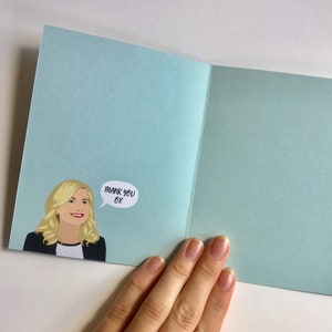 Leslie Knope funny greeting card parks and rec, birthday, anniversary, friendship image 2