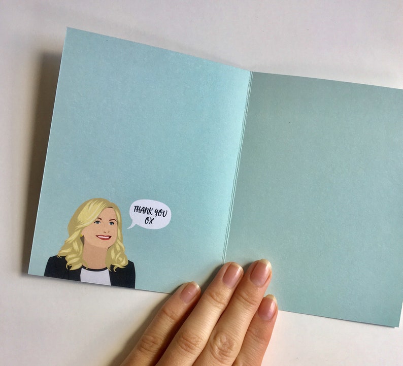 Leslie Knope funny greeting card parks and rec, birthday, anniversary, friendship image 2