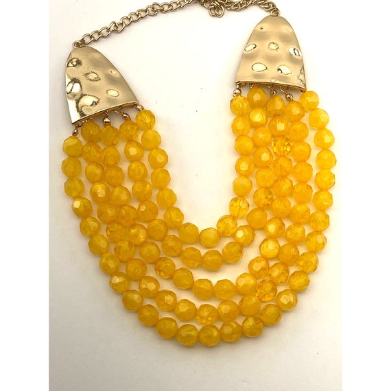 Vintage To Modern Layered Yellow Lucite Beaded Bi… - image 9