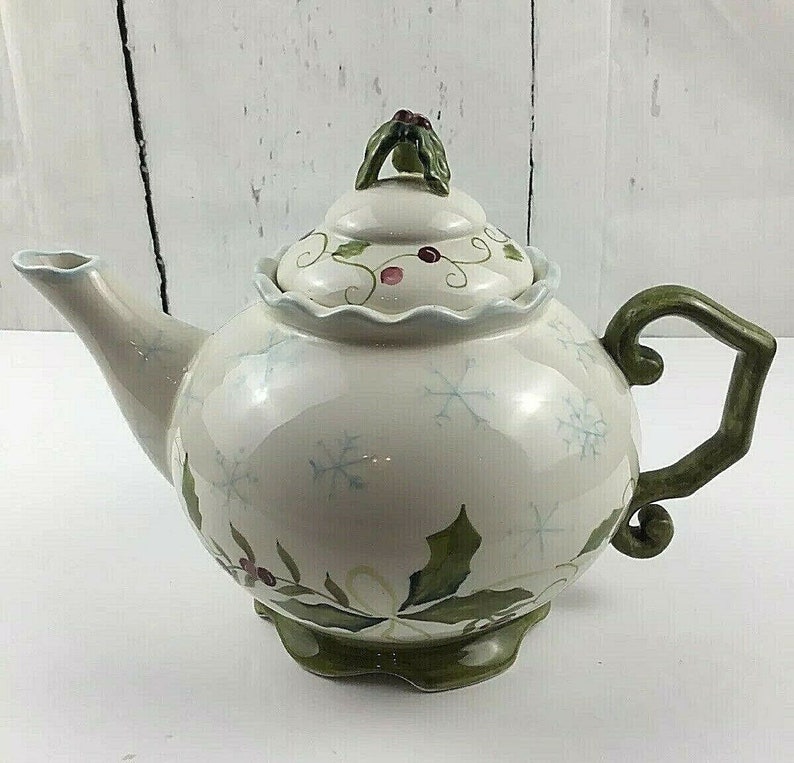 Tracy Porter Hand Painted Teapot Sweet Tidings Etsy