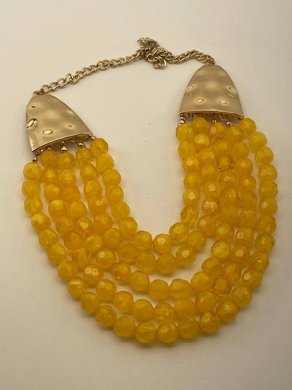 Vintage To Modern Layered Yellow Lucite Beaded Bi… - image 8