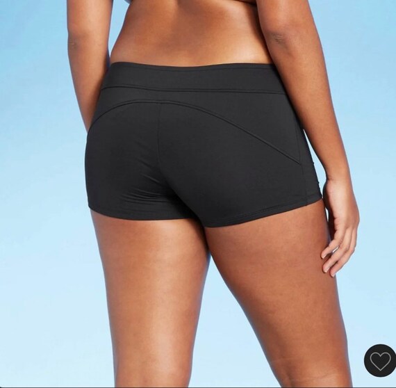 Coverage Slimming Black Swim Boy Shorts 