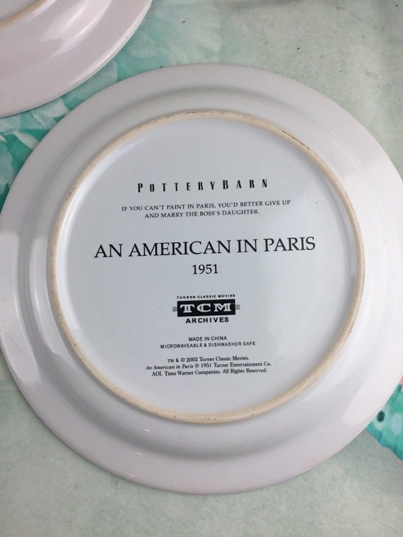 3 Pottery Barn Tcm Vintage Movie Poster Plates Casablanca Etsy