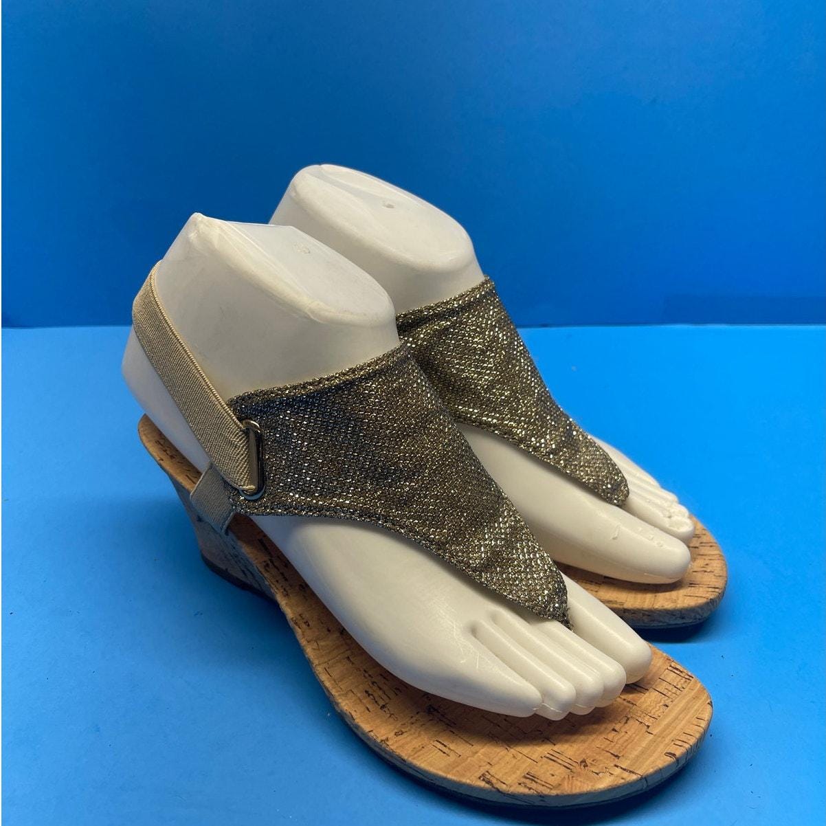 Glitter Cork Wedges 2019 Glitter Wedge Heel Sandals: New Summer