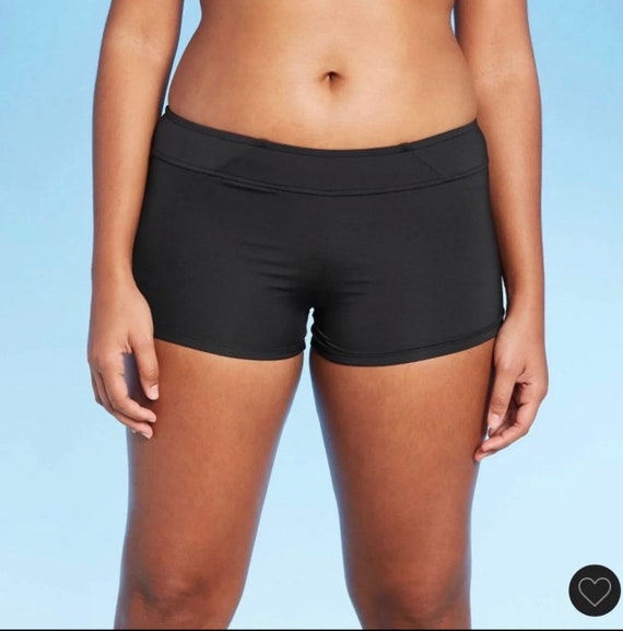 Coverage Slimming Black Swim Boy Shorts 