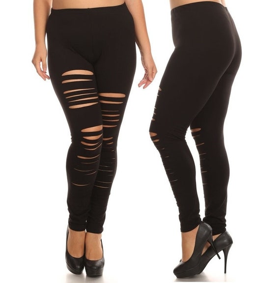 distressed black leggings