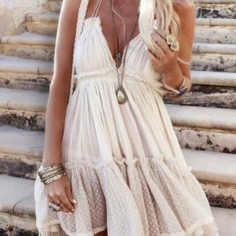 cotton embroidered dress Sleeveless Eyelet with Deep V Neck colour: plum-high-neck-long-sleeve-ruched-dress Plus Size Formal Clothing Color:Gray Galaxy