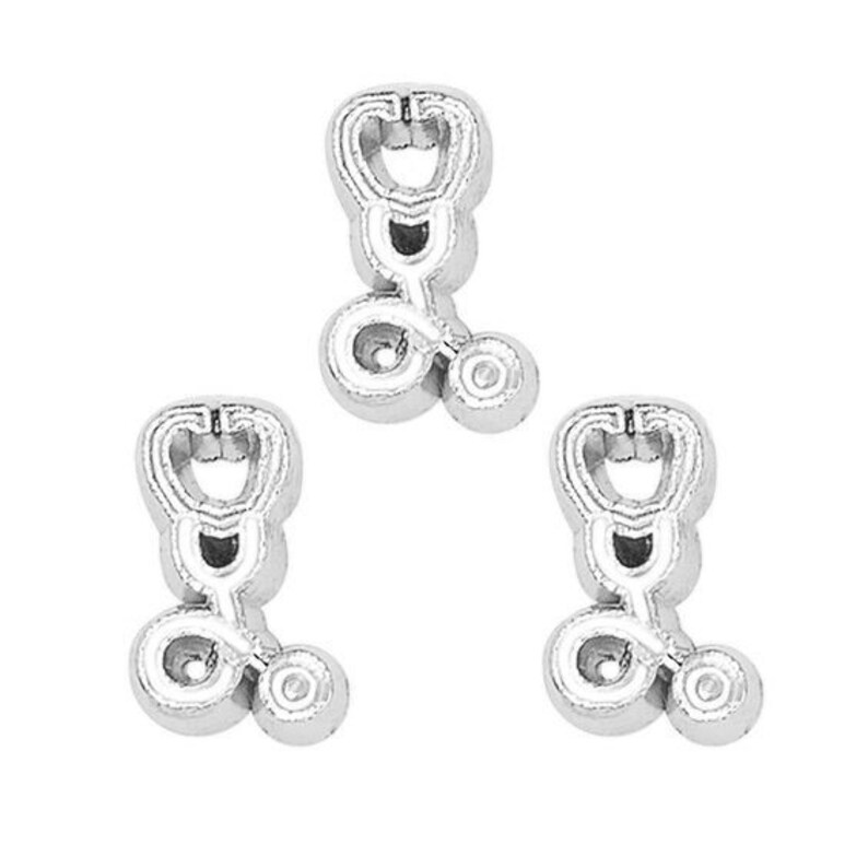 Caduceus CNA Scrubs Nurse Cap Floating Charms W Czech \u00a0Crystals Medical Symbol
