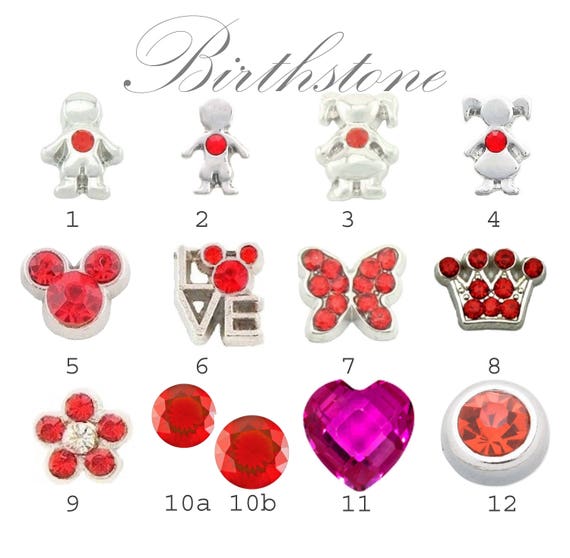 July Birthstone Silver Floating Charm